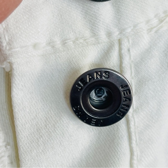 Made in Italy Summer pants CRUSH jeans white flower rose butterflies writing - Picture 15 of 17